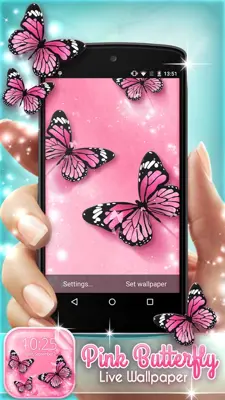 Pink Butterfly Live Wallpaper android App screenshot 0