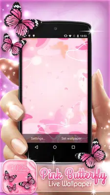 Pink Butterfly Live Wallpaper android App screenshot 3