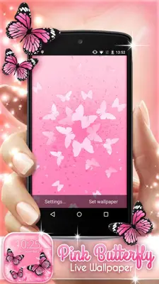 Pink Butterfly Live Wallpaper android App screenshot 4